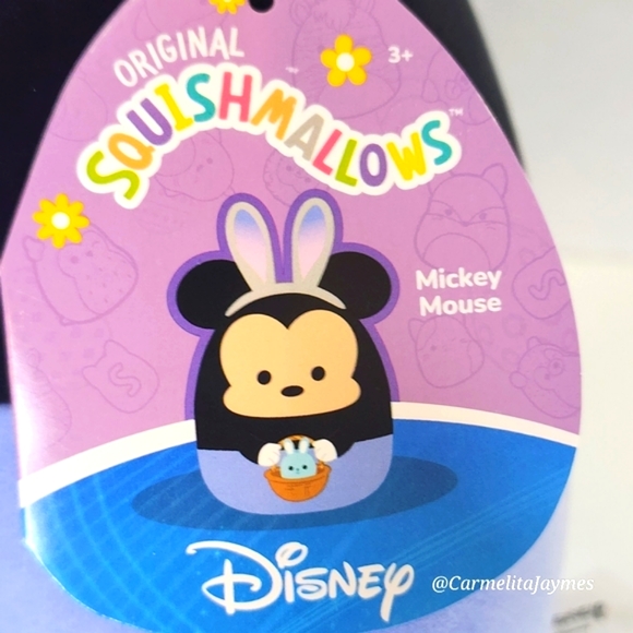 🐣 MICKEY MOUSE 🐭 Mickey w Blue Bunny Basket Easter 2024 Disney Squishmallow - Picture 3 of 8
